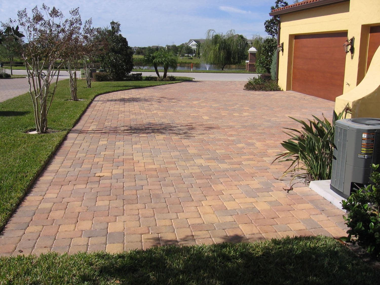 Brick paver driveway